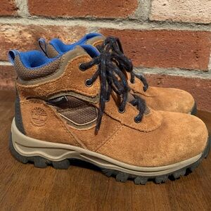 Timberland boys brown and blue boots, size 1